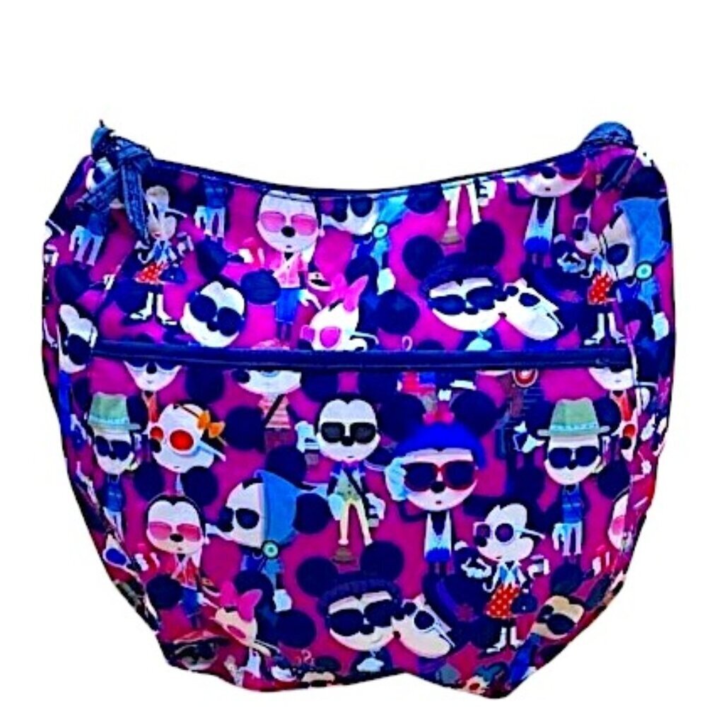DISNEY Parks Magenta & Navy Blue Mickey Minnie Mouse Cross-body Handbag
